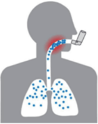 Lung deposition using an inhaler alone